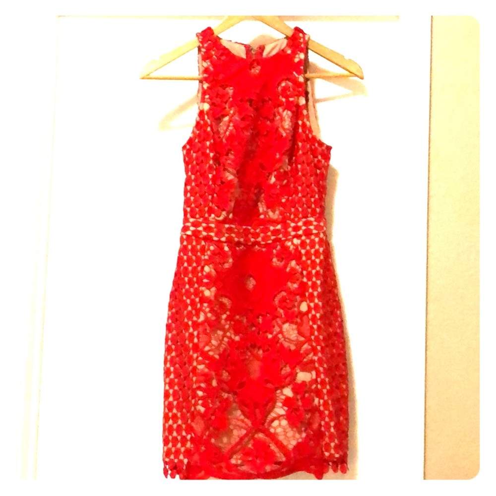 Elegant Endless Rose red lace mini dress XS